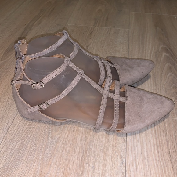 Maurices Orelie beige double strap pointy toe flats - Picture 3 of 8